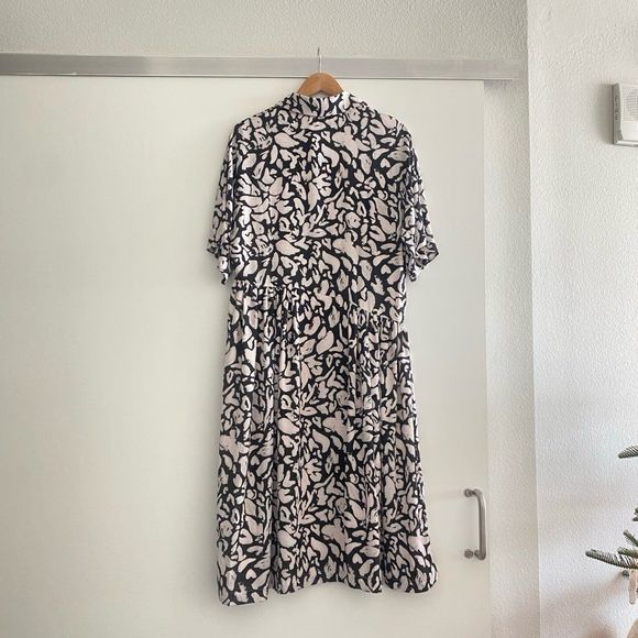 Stine Goya Hunter Leaf Midi Dress in Pale Pink / Black Size Small - Picture 9 of 12